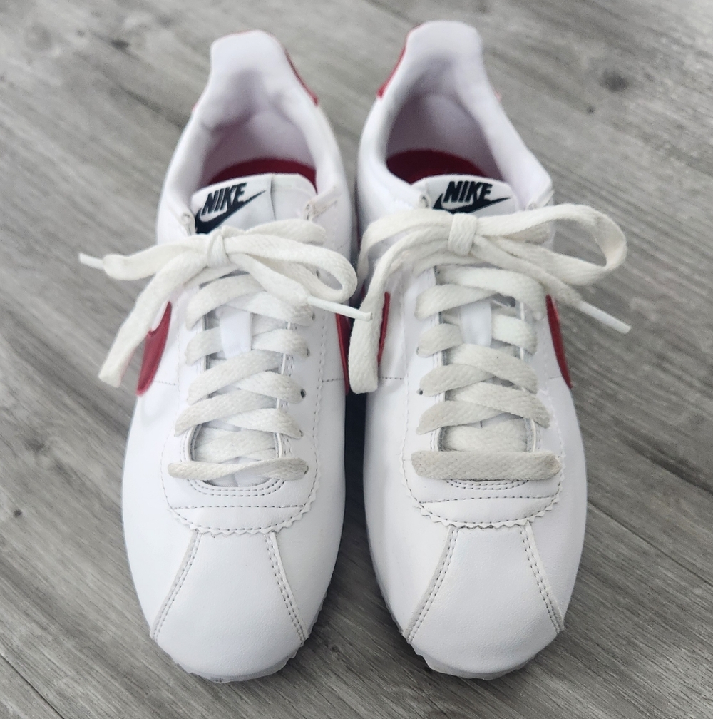 Nike Womens Classic Cortez White Varsity Red Blue 'Forest Gump' Size 5.5 Womens - Picture 7 of 13